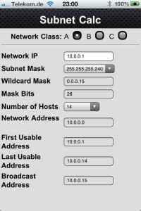 Subnetz Kalkulator für iOS