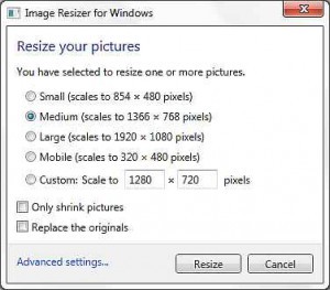 Image Resizer - Bilder und Fotos automatisch verkleinern