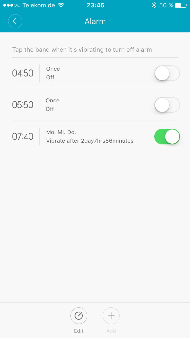 Der Fitness Tracker hat einen integrierten Vibrationsalarm Fitness Tracker Mi Band Vibrationsalarm