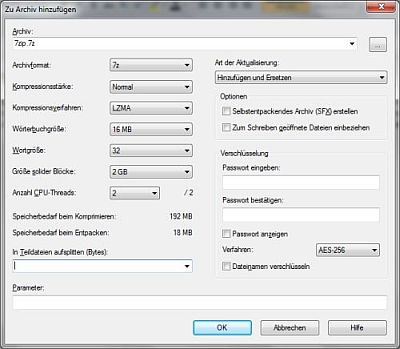 7zip – Kostenloses Packprogramm mit hoher Kompressionssrate