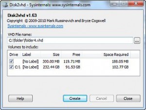 Microsoft Sysinternals Disk2VHD