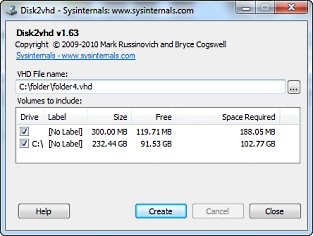 Microsoft Sysinternals Disk2VHD