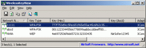WLAN-Schlüssel auslesen mit WirelessKeyView