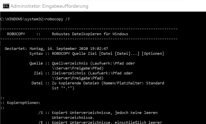 Robocopy Parameter