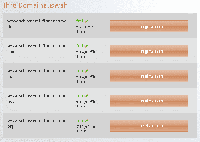 Professionelle Maildienste Ist die Domain noch frei? Sekundenschnelle Prüfung und sofortige Möglichkeit zur Registrierung