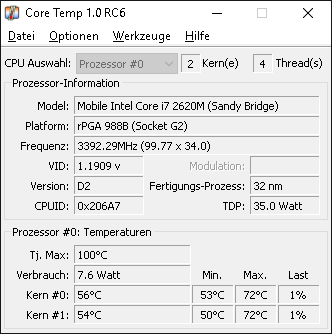 CPU Temperatur aufzeichnen