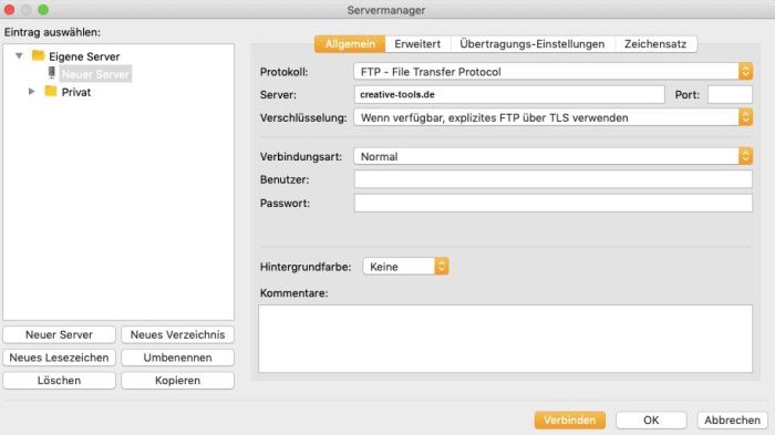 FTP Client auf Mac OS